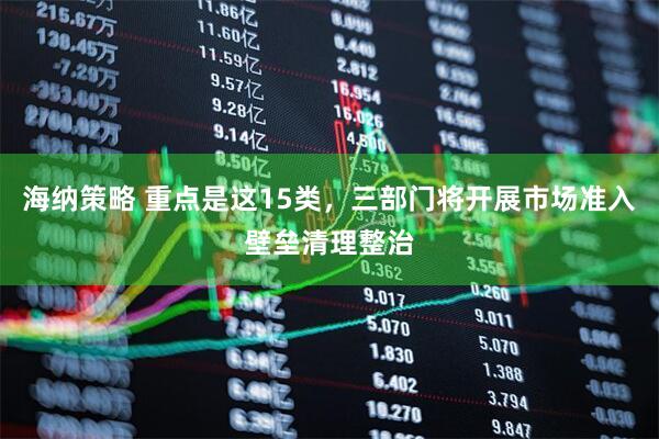 海纳策略 重点是这15类，三部门将开展市场准入壁垒清理整治