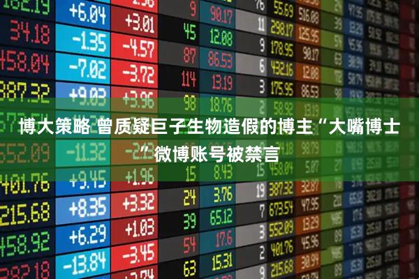 博大策略 曾质疑巨子生物造假的博主“大嘴博士”微博账号被禁言