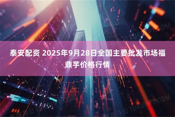 泰安配资 2025年9月28日全国主要批发市场福鼎芋价格行情