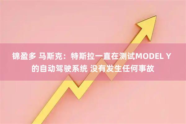 锦盈多 马斯克：特斯拉一直在测试MODEL Y 的自动驾驶系统 没有发生任何事故